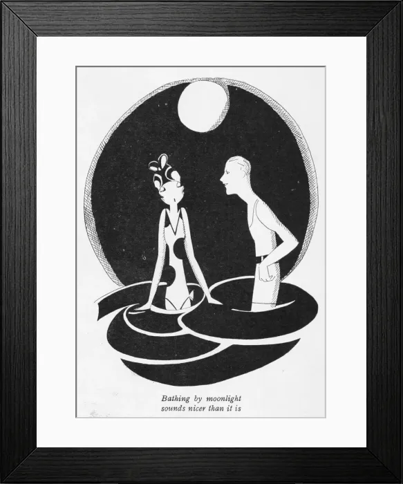 Framed Print : Sketch by Fish of bathing by moonlight, St Jean De Luz, 1926 Framed Print : Sketch by Fish of bathing by moonlight, St Jean De Luz, 1926