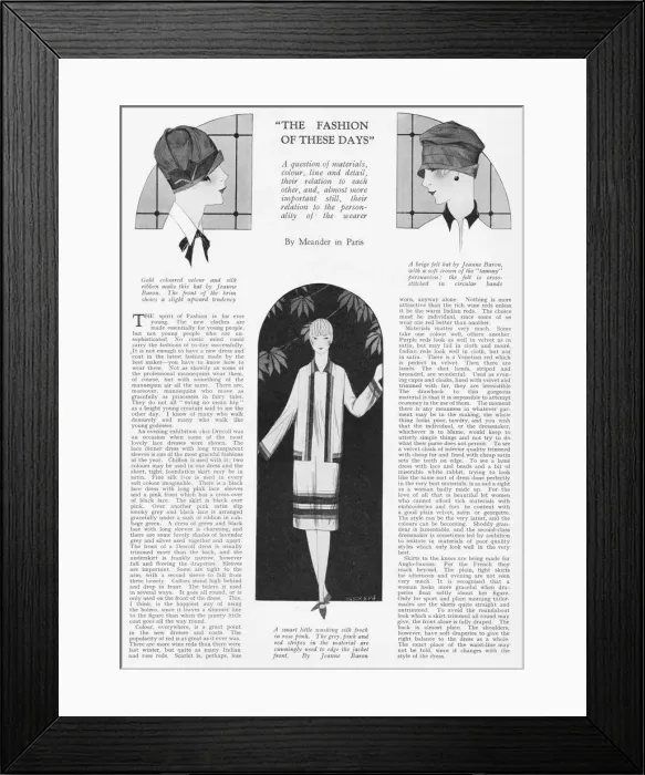 Framed Print : Feature about The Fashion of These Days, Paris, 1926 Framed Print : Feature about The Fashion of These Days, Paris, 1926