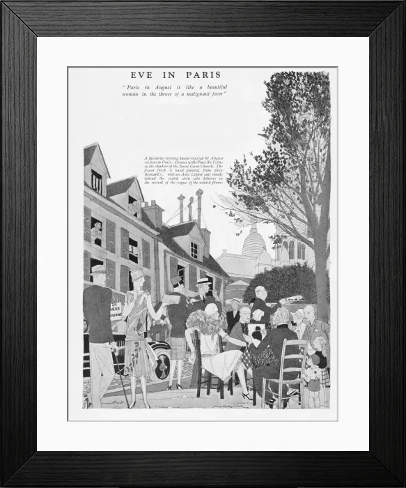 Framed Print : A sketch by Hemjie of Paris in August, 1926
