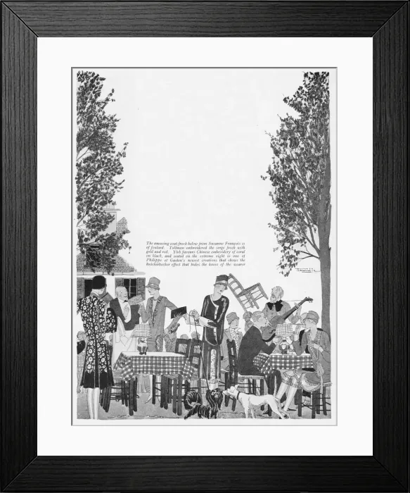 Framed Print : A sketch by Hemjie of Paris in August, 1926 Framed Print : A sketch by Hemjie of Paris in August, 1926