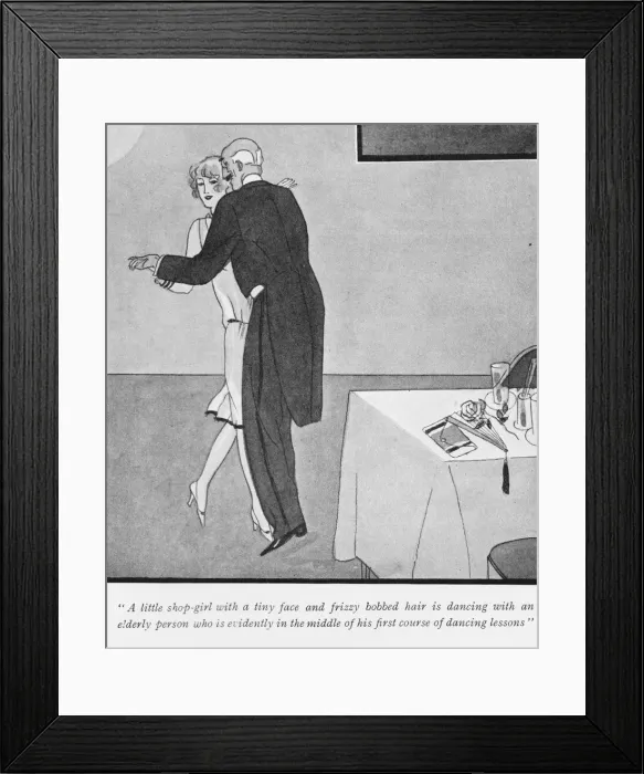 Framed Print : A satrical sketch of a scene in a nightclub, London, 1926 Framed Print : A satrical sketch of a scene in a nightclub, London, 1926