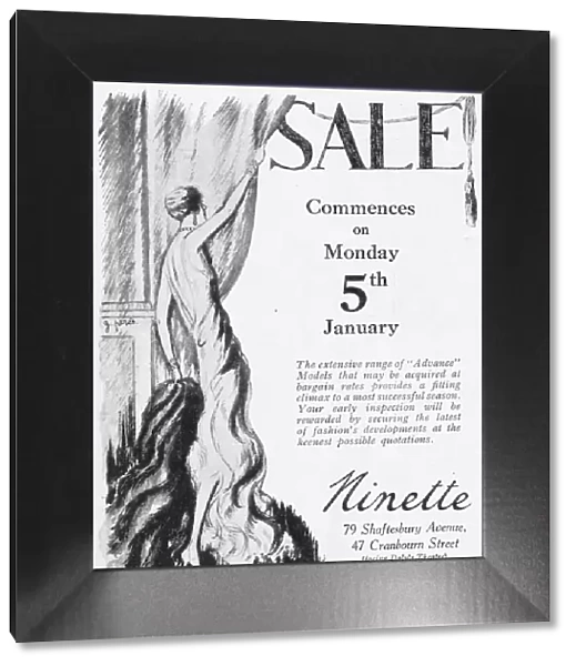Advert for Ninette Couture, London, 1925