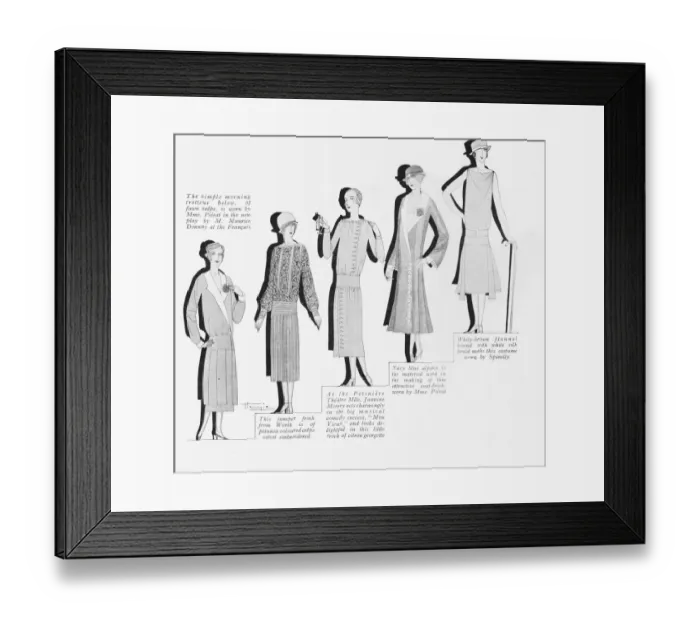 Framed Print : A range of current French fashions, 1925