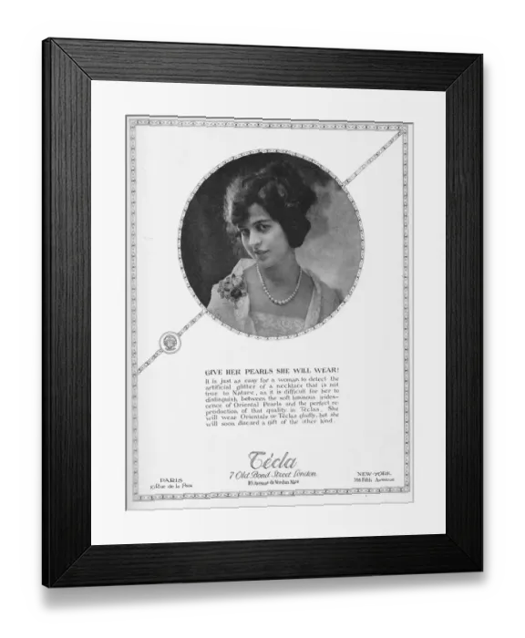 Framed Print : Advert for Cecla pearls, 1925