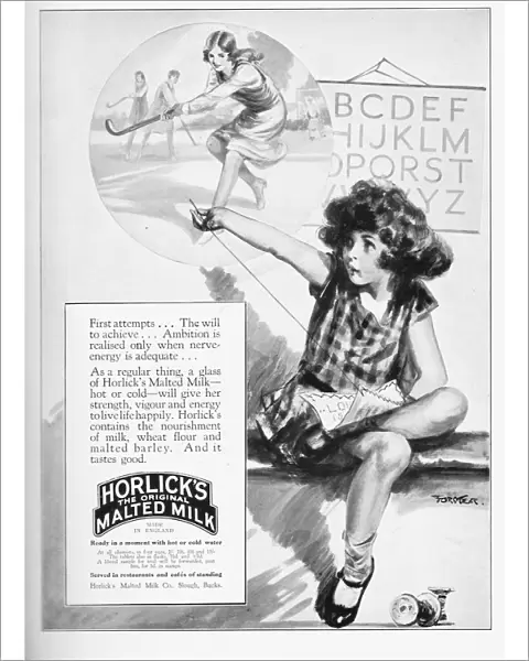 Advert for Horlicks, the original malted milk drink, 1925