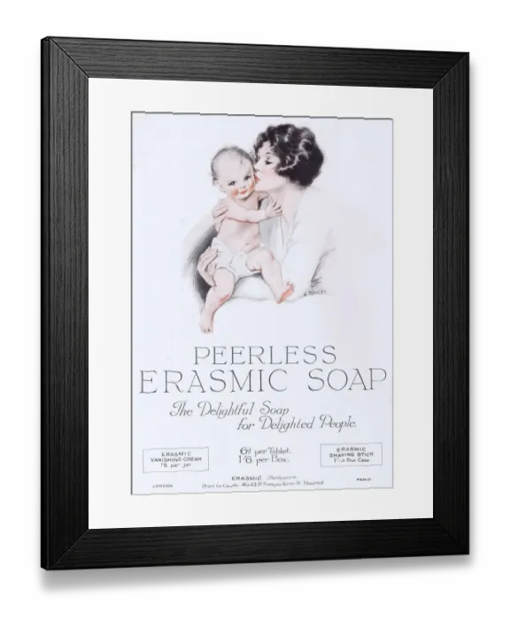 Framed Print : Advert for Peerless Erasmic Soap, 1925 Framed Print : Advert for Peerless Erasmic Soap, 1925