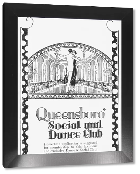 Advert for the Queensboro Social and Dance Club, London