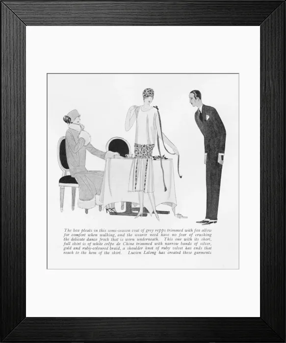 Framed Print : Two outfits from Lucien Lelong, Paris, 1925 Framed Print : Two outfits from Lucien Lelong, Paris, 1925
