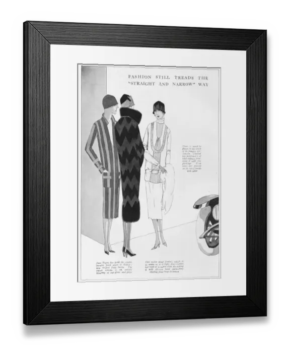 Framed Print : Three smart representations of current Parisian fashions Framed Print : Three smart representations of current Parisian fashions