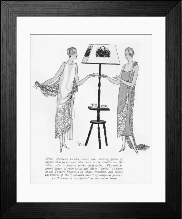 Framed Print : Two stage gowns from Paris, 1925 Framed Print : Two stage gowns from Paris, 1925