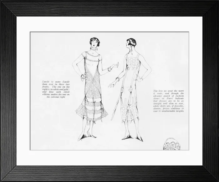 Framed Print : Two frocks from Lucile, Paris, 1925 Framed Print : Two frocks from Lucile, Paris, 1925
