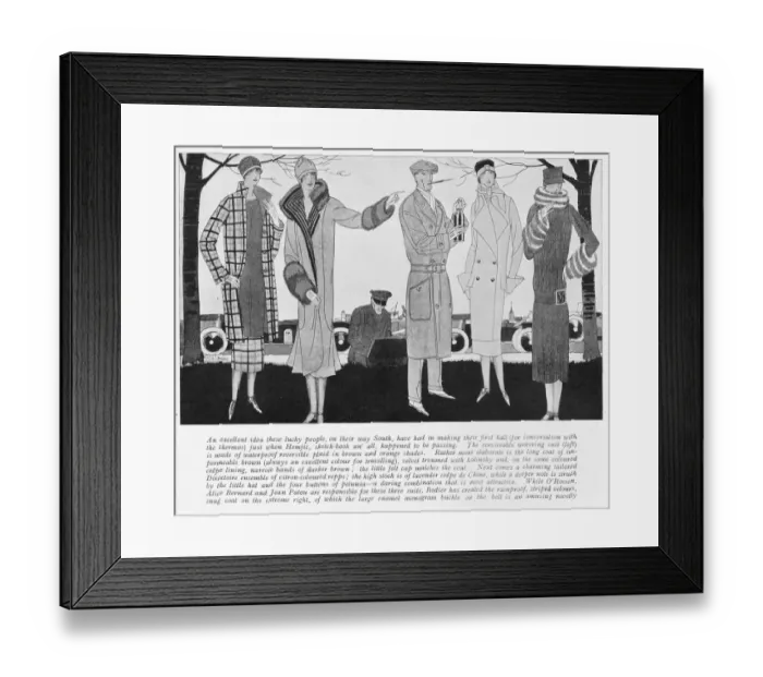 Framed Print : Fashion sketches by Hemjic enroute to the Riviera, 1925 Framed Print : Fashion sketches by Hemjic enroute to the Riviera, 1925