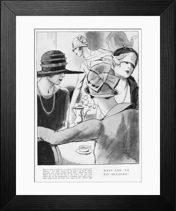 Framed Print : Hat styles sketched by Soulie, Paris, 1925 Framed Print : Hat styles sketched by Soulie, Paris, 1925