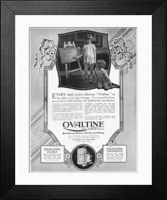 Framed Print : Advert for Ovaltine, 1925 Framed Print : Advert for Ovaltine, 1925