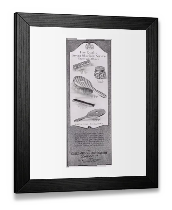 Framed Print : Advert for Sterling toilet Service from Goldsmiths Framed Print : Advert for Sterling toilet Service from Goldsmiths