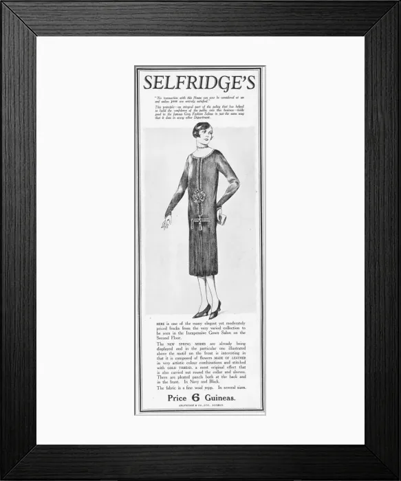 Framed Print : Advert for Selfridges showing one of the new Framed Print : Advert for Selfridges showing one of the new