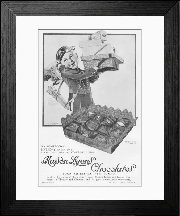 Framed Print : Advert for Maison Lyons chocolate, 1925 Framed Print : Advert for Maison Lyons chocolate, 1925