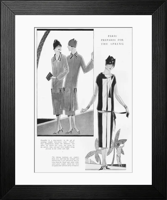 Framed Print : Paris Prepares for Spring Fashions: showing two Framed Print : Paris Prepares for Spring Fashions: showing two