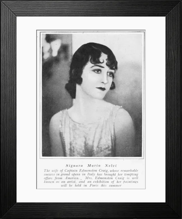 Framed Print : A portrait of Signora Maria Nelvi, opera singer and artist Framed Print : A portrait of Signora Maria Nelvi, opera singer and artist