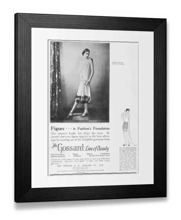 Framed Print : Advert for Gossard under garments, London, 1925 Framed Print : Advert for Gossard under garments, London, 1925