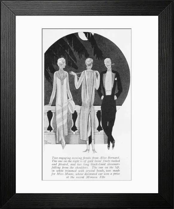 Framed Print : Sketches of two gowns from Alice Bernard, Paris, 1925 Framed Print : Sketches of two gowns from Alice Bernard, Paris, 1925