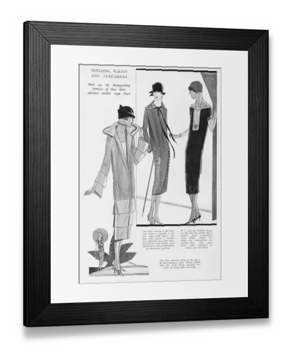Framed Print : Three advance models from Jean Patou, Paris, 1925