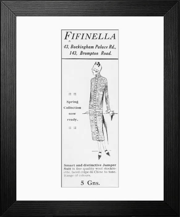Framed Print : Advert for London couturier Fifinella, London, 1925 Framed Print : Advert for London couturier Fifinella, London, 1925