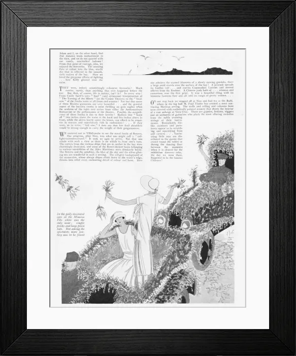 Framed Print : Impressions of the Mimosa Fete at Cannes, 1925 Framed Print : Impressions of the Mimosa Fete at Cannes, 1925