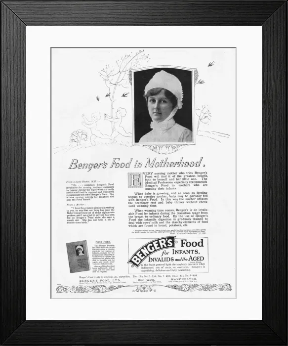 Framed Print : Advert for Bengers food for nursing mothers, 1925 Framed Print : Advert for Bengers food for nursing mothers, 1925