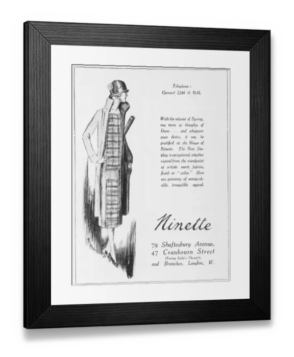 Framed Print : Advert for the London couture house of Ninette Framed Print : Advert for the London couture house of Ninette