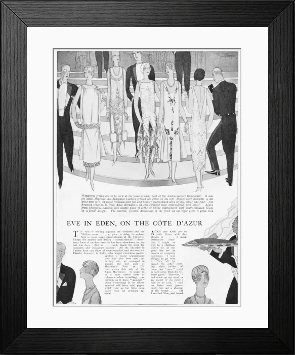 Framed Print : Feature about society on the Cote D Azur, 1925 Framed Print : Feature about society on the Cote D Azur, 1925