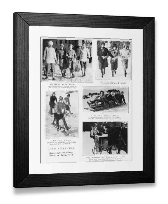Framed Print : British High Society taking winter sports in Switzerland Framed Print : British High Society taking winter sports in Switzerland