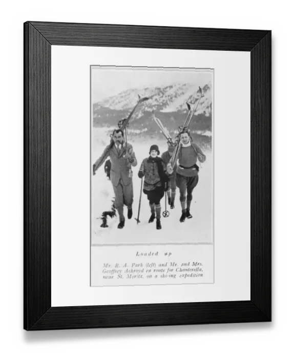 Framed Print : British High Society skiing at St Moritz, 1925 Framed Print : British High Society skiing at St Moritz, 1925