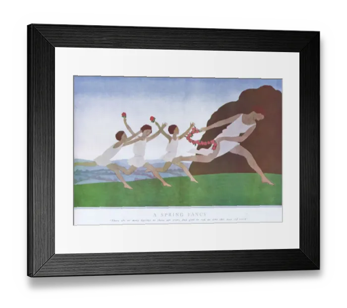 Framed Print : An art deco sketch of A Spring Fancy showing Framed Print : An art deco sketch of A Spring Fancy showing