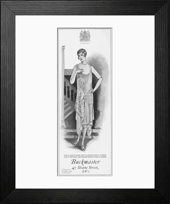 Framed Print : Advert for the London couture house of Buckmaster, 1927 Framed Print : Advert for the London couture house of Buckmaster, 1927