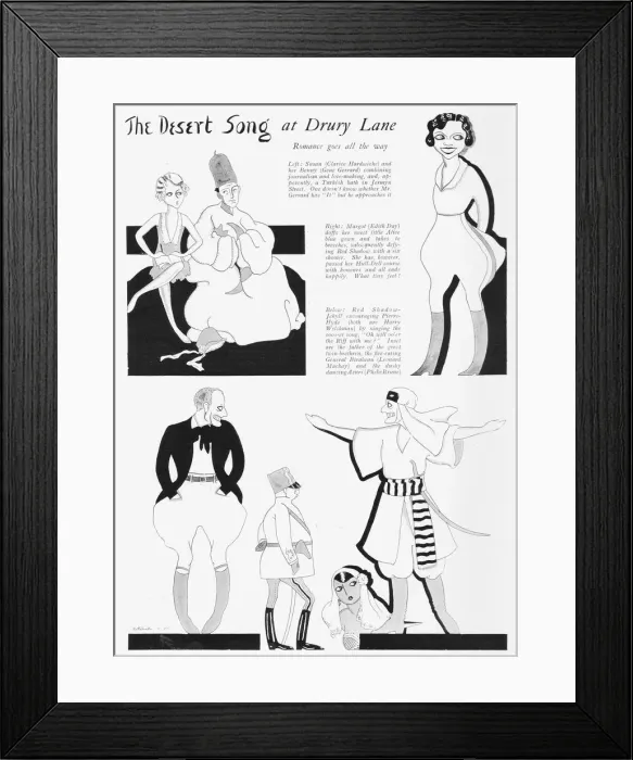 Framed Print : Sketches of the play Desert Song at the Drury Framed Print : Sketches of the play Desert Song at the Drury