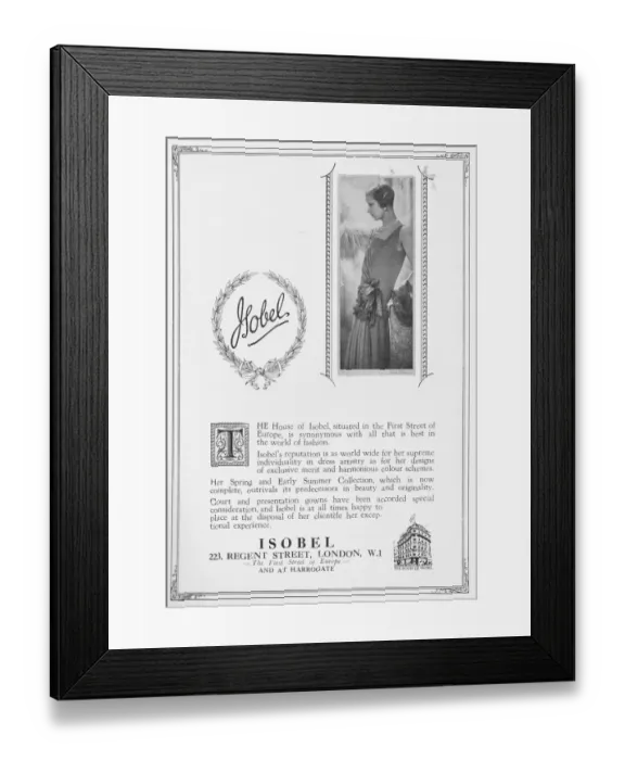 Framed Print : Advert for the London couture house of Isobel, 1927 Framed Print : Advert for the London couture house of Isobel, 1927