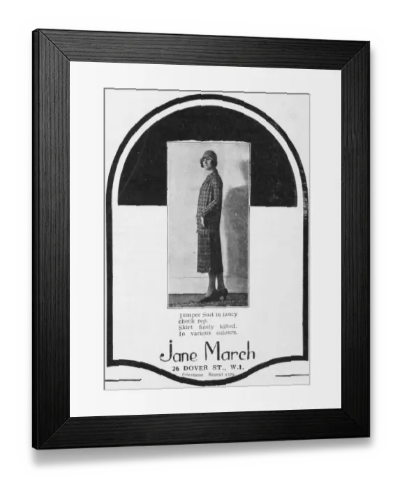 Framed Print : Advert for the London couture house of Jane March, 1925 Framed Print : Advert for the London couture house of Jane March, 1925