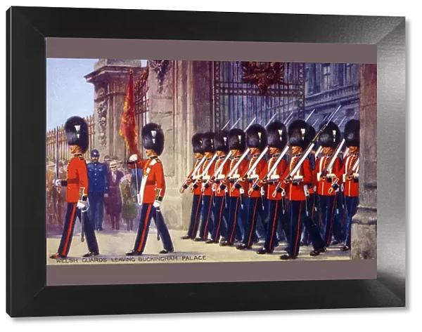 The Welsh Guards leaving Buckingham Palace, London