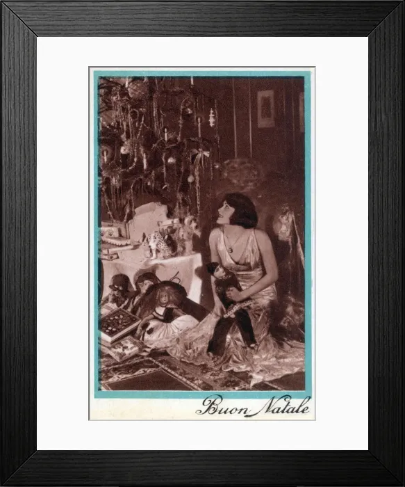 Framed Print : Italian Christmas Greetings Postcard Framed Print : Italian Christmas Greetings Postcard