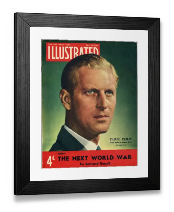Framed Print : Front cover of Illustrated magazine with Prince Philip giving his best blue steel gaze