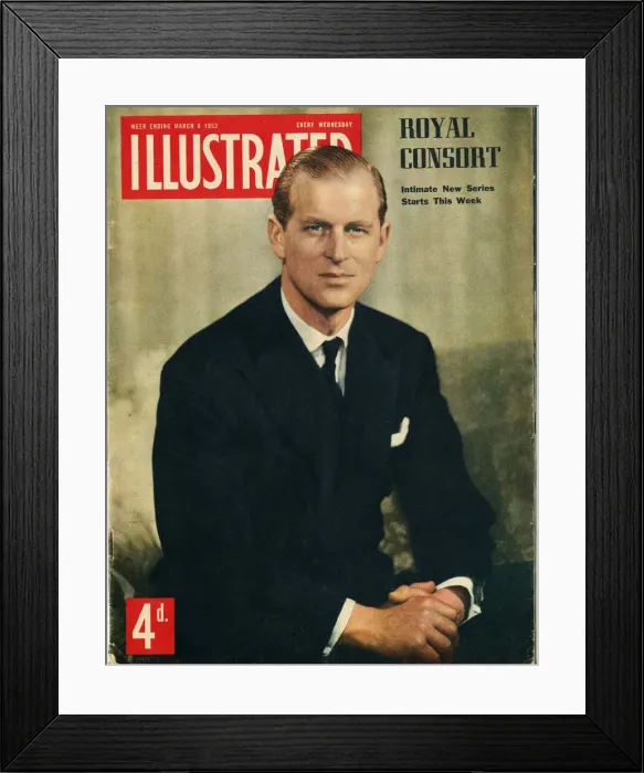 Framed Print : Front cover of Illustrated magazine featuring a photograph of Prince Philip Framed Print : Front cover of Illustrated magazine featuring a photograph of Prince Philip