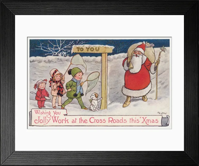 Framed Print : Santa promoting road safety Framed Print : Santa promoting road safety