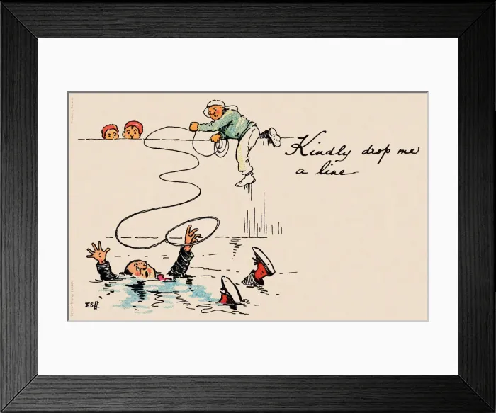 Framed Print : Picture Postcard - Humour Framed Print : Picture Postcard - Humour