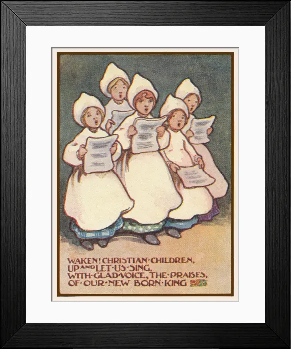Framed Print : Xmas Choir of Girls Framed Print : Xmas Choir of Girls