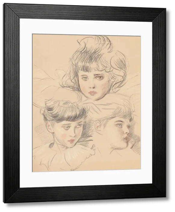 Framed Print : Three Child Faces Framed Print : Three Child Faces