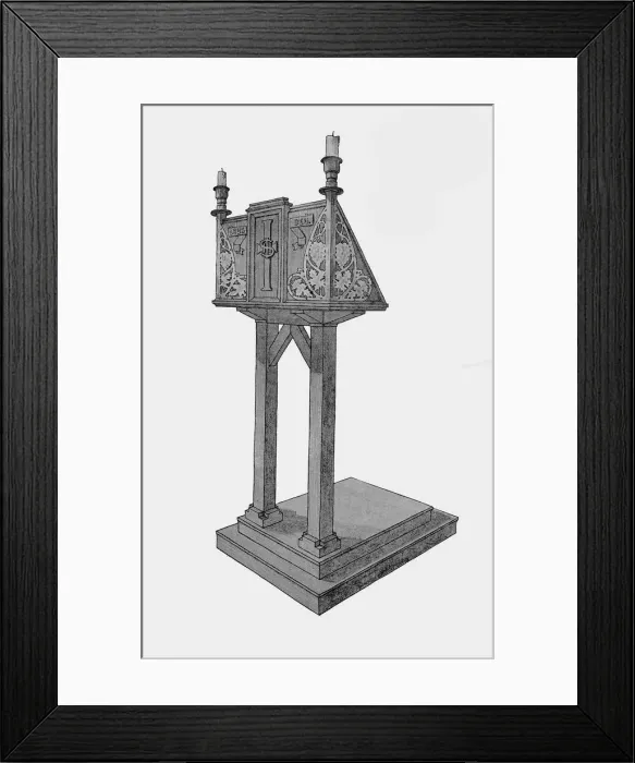 Framed Print : Lectern. Design for a lectern. Artist: A Spence Curtinson Framed Print : Lectern. Design for a lectern. Artist: A Spence Curtinson