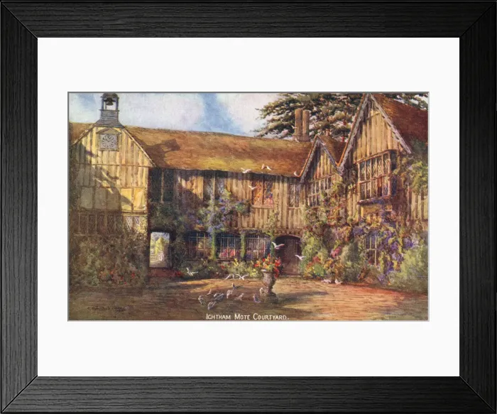 Framed Print : Ightham Mote, Kent - a medieval moated manor house - The Courtyard. Date: 1905 Framed Print : Ightham Mote, Kent - a medieval moated manor house - The Courtyard. Date: 1905