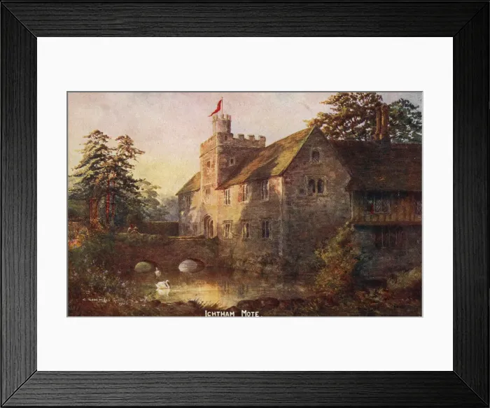 Framed Print : Ightham Mote, Kent - a medieval moated manor house. Date: 1905 Framed Print : Ightham Mote, Kent - a medieval moated manor house. Date: 1905