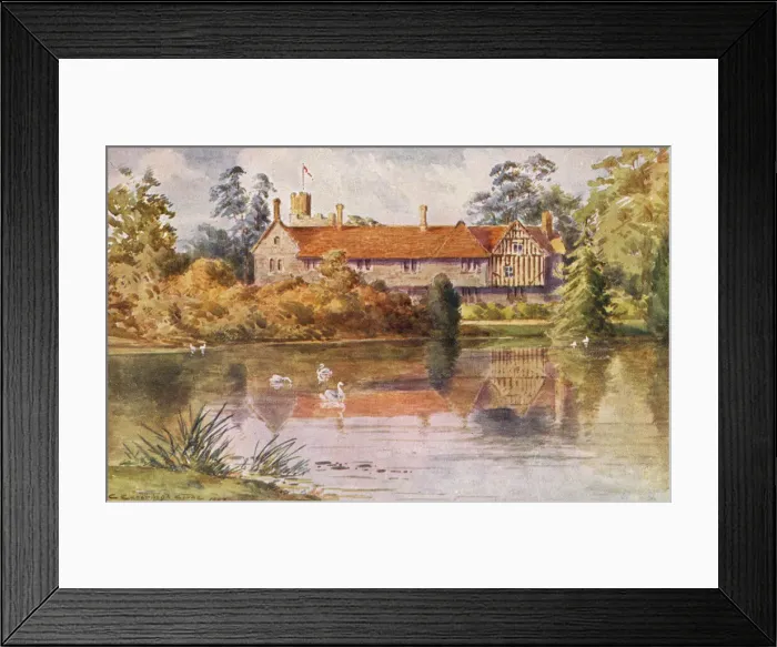 Framed Print : Ightham Mote, Kent - a medieval moated manor house. Date: 1907 Framed Print : Ightham Mote, Kent - a medieval moated manor house. Date: 1907